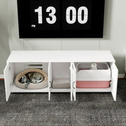 Luxe Modern Pet Elegant Times Litter Box Furniture With Double Room and Pet Doors for Bunnies and Cats and Other Small Animals