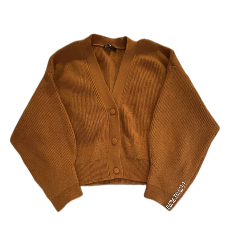 7 For All Mankind Buttoned Sweater Camel Brown Size Large
