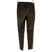 ZARA High Waisted Skinny Pants Animal Print Brown Dark Green Size XS