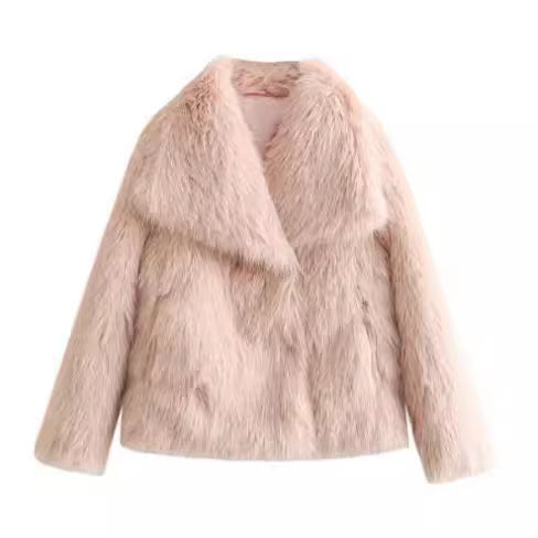Higgins Winter Sherpa Plush Thicken Lapel Outwear in Beige, Black, Brown, Red Wine Sizes XS, S, M, L