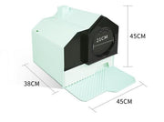 Privacy Please Fully Enclosed Household Anti-splash Drawer Type Odor-proof Cat Litter Box Color Aqua, Coconut Shell Ash and Pink Life Size XL