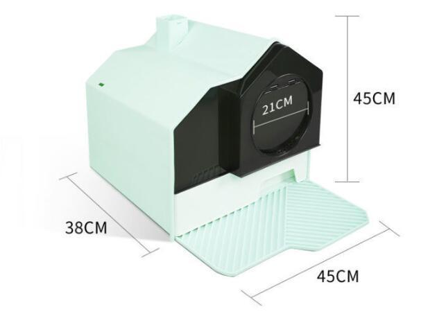 Privacy Please Fully Enclosed Household Anti-splash Drawer Type Odor-proof Cat Litter Box Color Aqua, Coconut Shell Ash and Pink Life Size XL