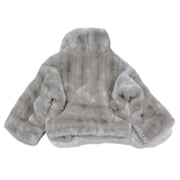 Gap vegan faux fur cropped jacket short sleeve in a stylish light gray Size XS / S