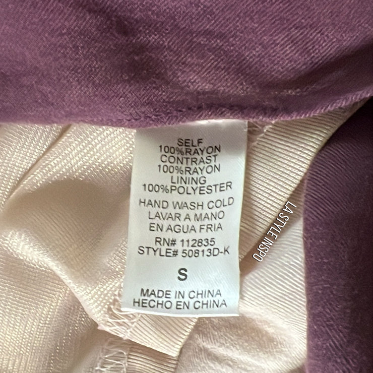 Fora Bohemian Asymmetrical Maxi Dress Beige and Purple Size S