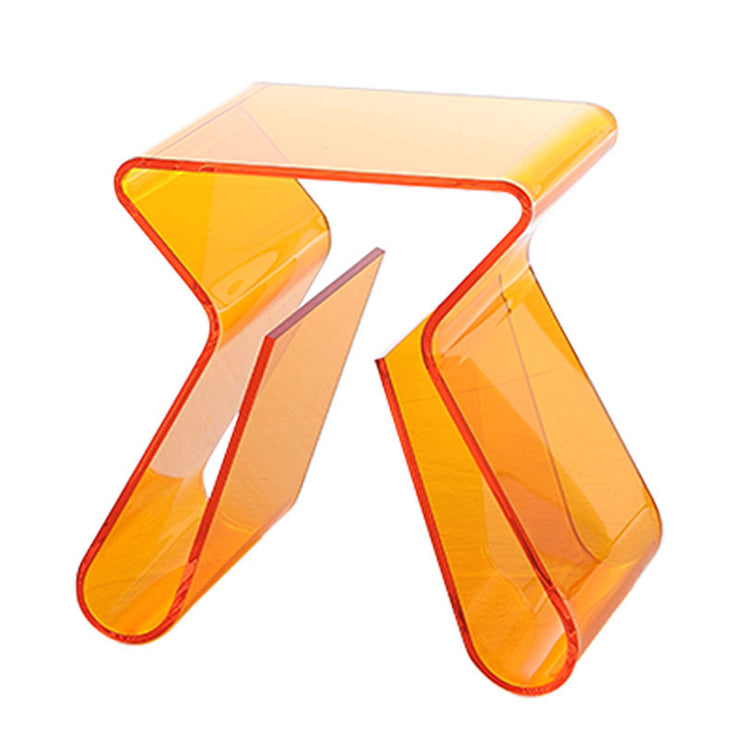 Porta Luxurious Rare Acrylic Clear Coffee Table Art Bedside 14.57” x 11.81” x 16.93” in Transparent, Orange, Blue, Gray and Olive Green