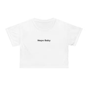 Nepo Baby Crop Top Women TShirt White As Seen on Hailey Bieber Sizes: XS, S, M, L, XL, 2XL