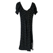 Madewell Sweetheart Puff-Sleeve Midi Dress in Stardot Navy Blue Size 0