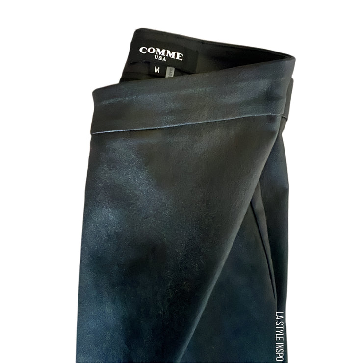 Comme USA Pencil Midi Skirt Vegan Leather Size M