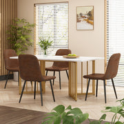 Glamorous Home Luxury Gold Metal Designer Frame Elegant Kitchen Table 55” x 32” x 30”