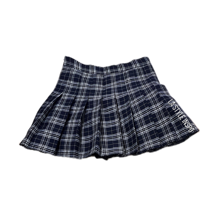 Authentic Korean College Skirt Lined Skort As Seen On Jissu from Blackpink in Blue Pleated Size XS
