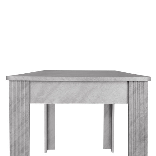 Contemporary Bottega Home (3 Pieces) Modern Chipboard Dining Table with Two Benches in White and Gray