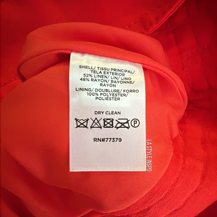 Ann Taylor Linen Rayon Midi Maxi Skirt in Red Size 0