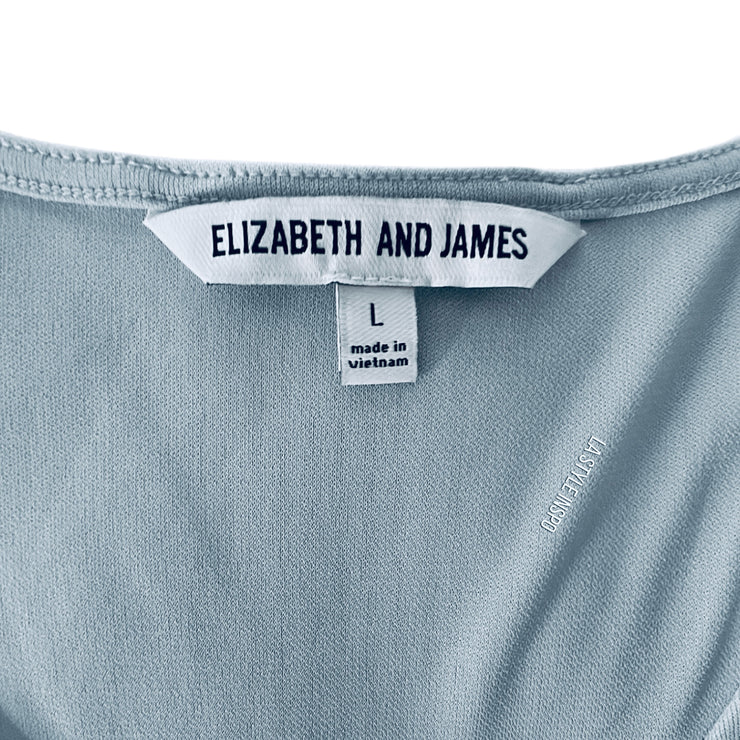 Elizabeth And James Tiered Long Sleeveless Midi Dress Light Blue Size L
