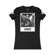Women T-Shirt Edgy Original Design More Hands Less Phones Dark Print Tee Size S, M, L, XL