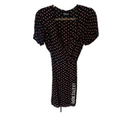 Reformation Floral Wrap Dress Short Sleeve Dark Blue Size 6
