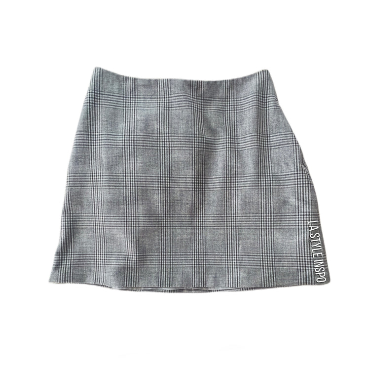 Wilfred Renee Mini Skirt Plaid Check with Pockets Gray Size S