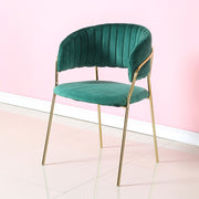 Hotel Cafe Romantic Escape Aesthetic Furniture Velvet Dining Chair with Gold Legs in Color Turquoise, Off White, Light Pink, Fuchsia, Yellow, Gray and Emerald