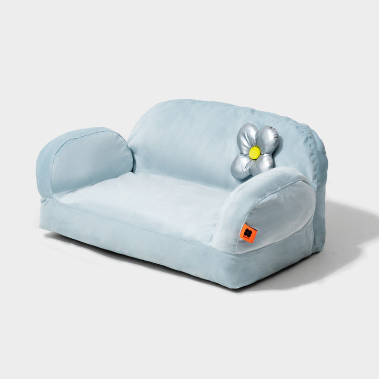 Mochi Pop Cozy Pets Sofa Couch Bed Pet Lounge Removable Washable in Light Blue, Black & White