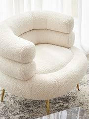 Iconic Beverly Hills Style Balcony Lounge Designer Luxury Sofa Chair Dressing in White Class 19.7” x 16.9”