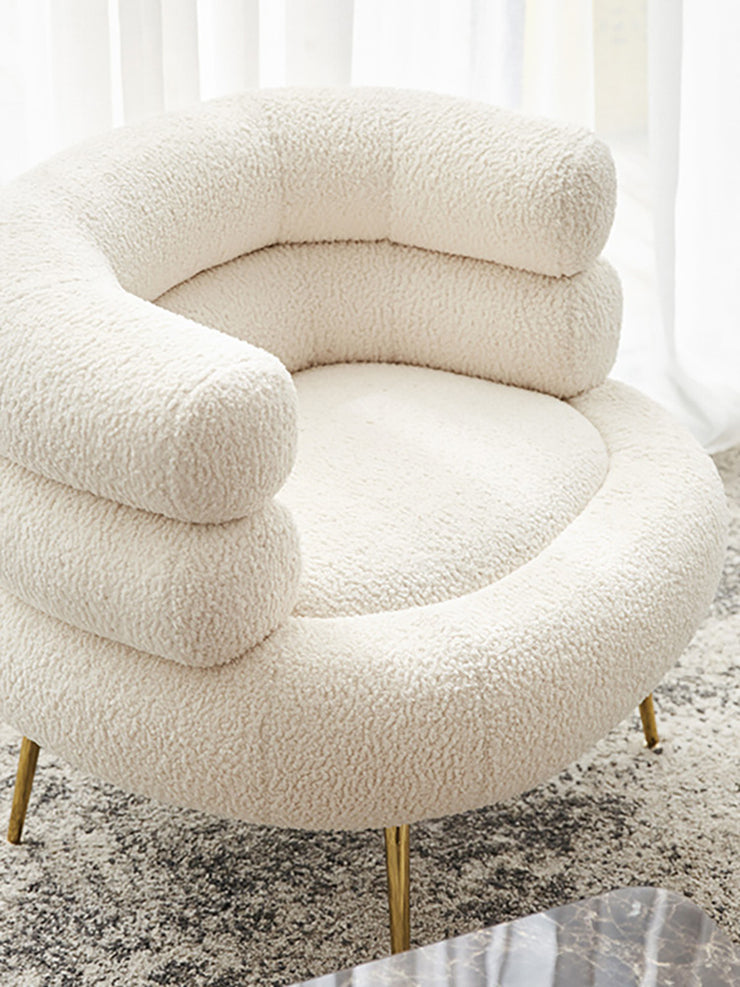 Iconic Beverly Hills Style Balcony Lounge Designer Luxury Sofa Chair Dressing in White Class 19.7” x 16.9”
