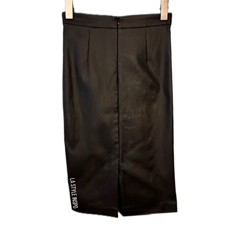 Comme USA Pencil Midi Skirt Vegan Leather Size M