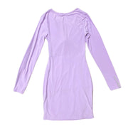 Pretty Little Thing Lilac Silky Plunge Tie Front Cut Out Size Medium