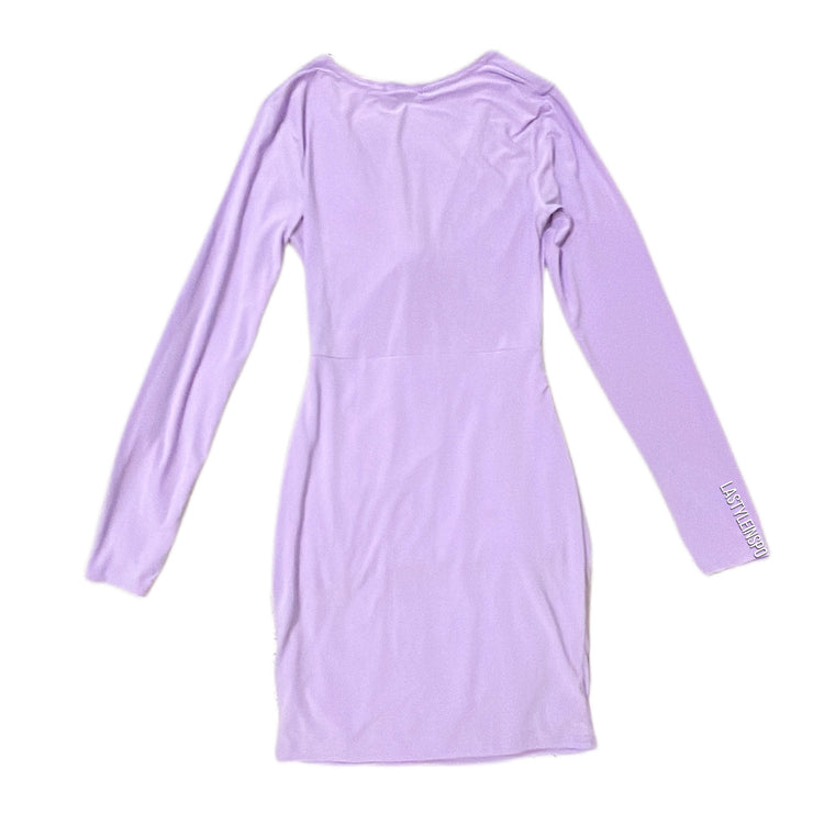 Pretty Little Thing Lilac Silky Plunge Tie Front Cut Out Size Medium