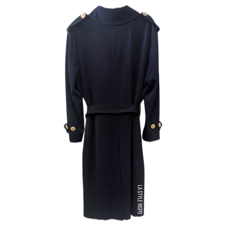 Weill Trench Coat Navy with Beige Buttons Size 14