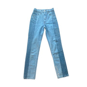 Reformation Jeans Ozark Cynthia High Rise Straight Two-Tone Blue Jeans Size 23