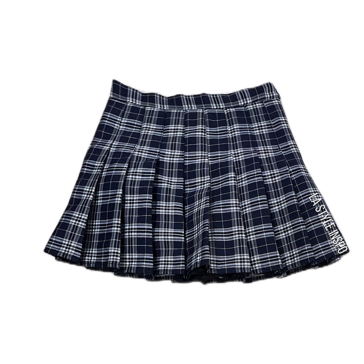 Authentic Korean College Skirt Lined Skort As Seen On Jissu from Blackpink in Blue Pleated Size XS