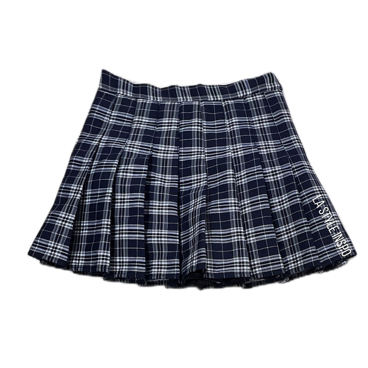 Authentic Korean College Skirt Lined Skort As Seen On Jissu from Blackpink in Blue Pleated Size XS