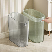 Indie Glow Transparent Luxury Corner Trash Bin Simple Clear Minimal Aesthetic See Through in Green and Gray
