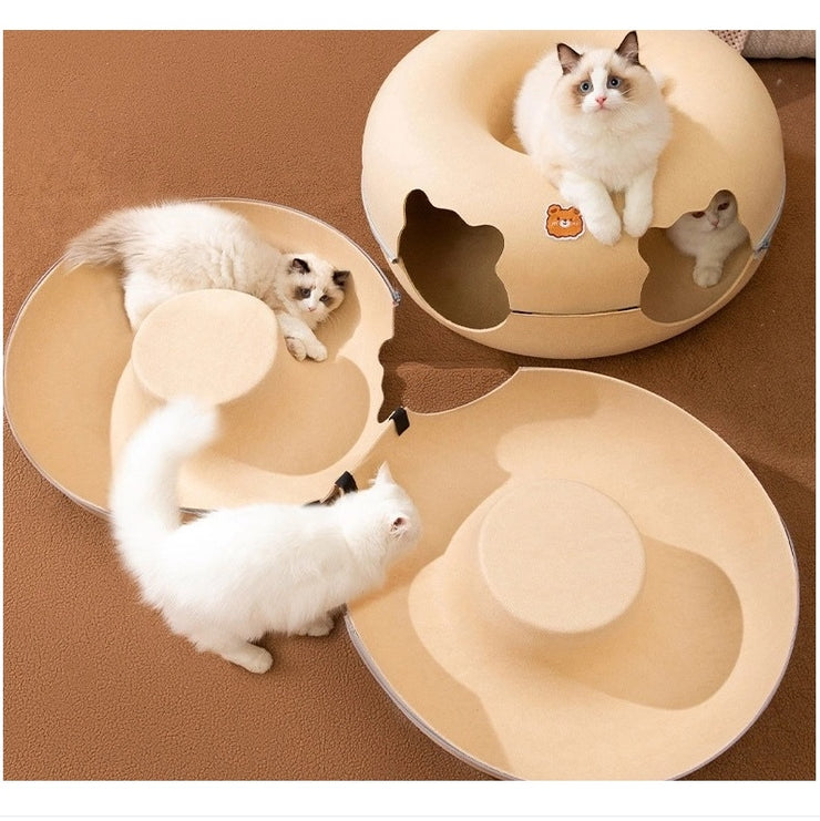 Donut Burrow Pet Tunnel Bed Nest Four Seasons Dodge House Bunny, Cat and Puppies Hide Spot Indoor pets