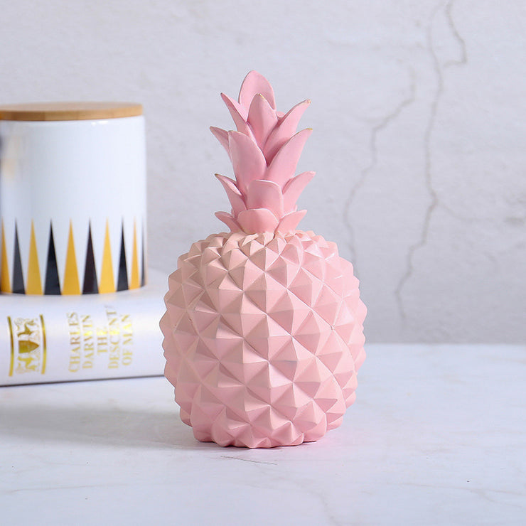 LA Style Inspo Pineapple Shaped Piggy Bank Art Ornament Home Decor in Pink, Yellow, White, Blue Turquoise Sizes S, M, L