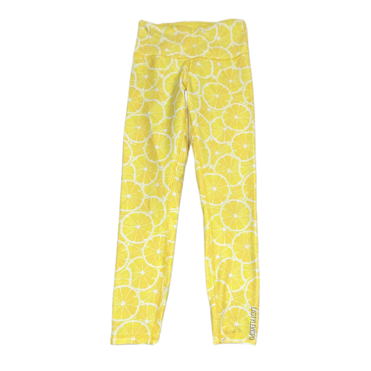 Wildfox WF Leggings A piece of Lucy Yellow Lemons Pattern Yoga Pants Size XS