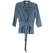L'AGENCE Colette Blouse Top in Pacific Size S