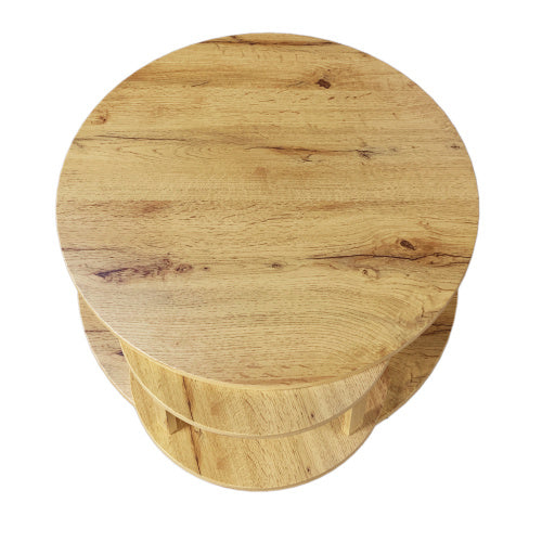 Rebel Spike Art Deco Modern Coffee Table with Rotating Storage Made of Particle Board Color Natural Wood with Black