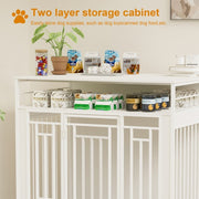Spoiled Pet Elegant Modern Indoor Condo 43.3 Inch Large Kennel Furniture, Wooden Kennel With Divider for Dog, Cat, Bunnies and Other Small Pets