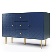 Royal Blue Ocean Home Large Particleboard Bedside Table with Drawers 32.28” x 47.24” x 15.75”