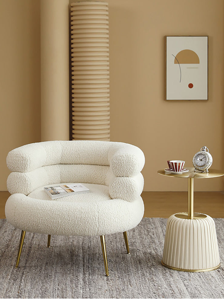 Iconic Beverly Hills Style Balcony Lounge Designer Luxury Sofa Chair Dressing in White Class 19.7” x 16.9”