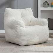 Manhattan Lounge Personal Couch Padded Foam Doll Chair Made of Teddy Fabric in Natural White