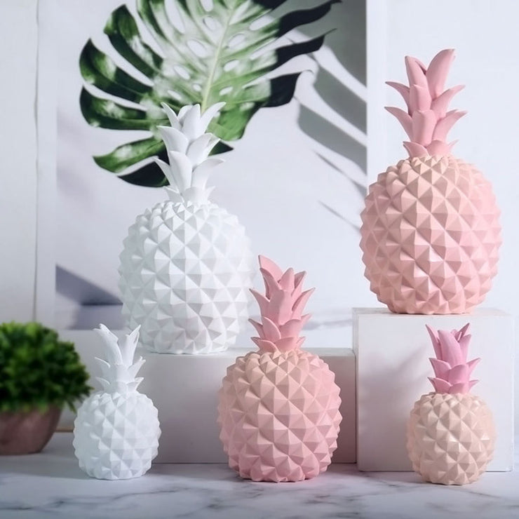 LA Style Inspo Pineapple Shaped Piggy Bank Art Ornament Home Decor in Pink, Yellow, White, Blue Turquoise Sizes S, M, L