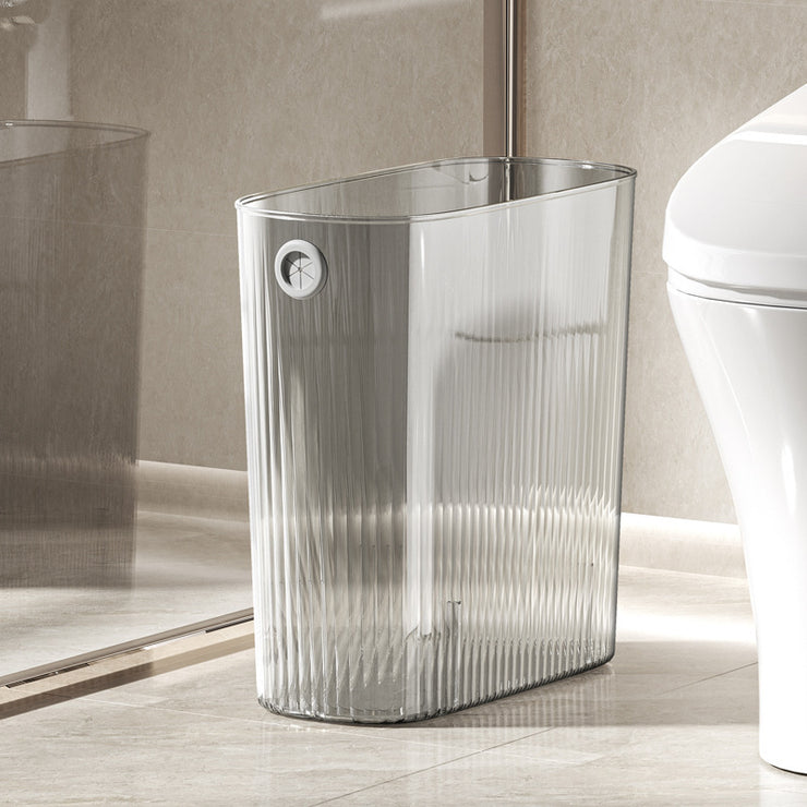 Indie Glow Transparent Luxury Corner Trash Bin Simple Clear Minimal Aesthetic See Through in Green and Gray
