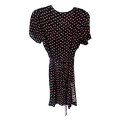 Reformation Floral Wrap Dress Short Sleeve Dark Blue Size 6