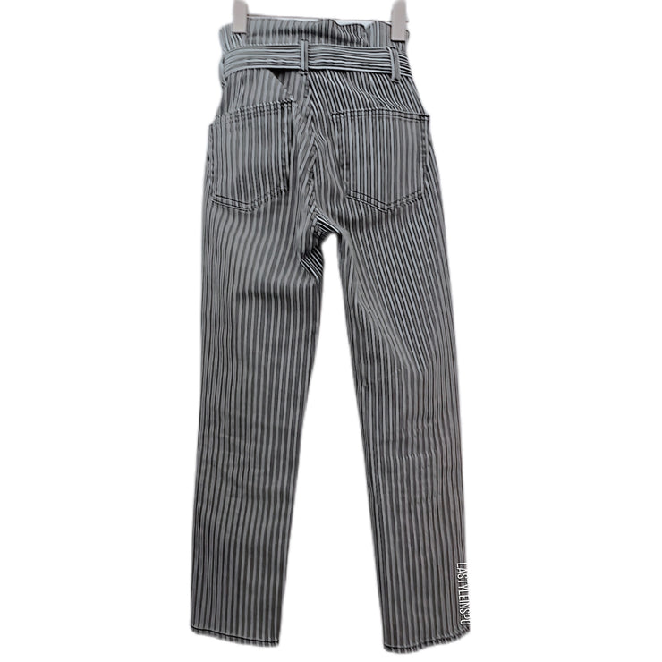 FRAME Stripped Casual Pants Ruffled High Wasted Size 24