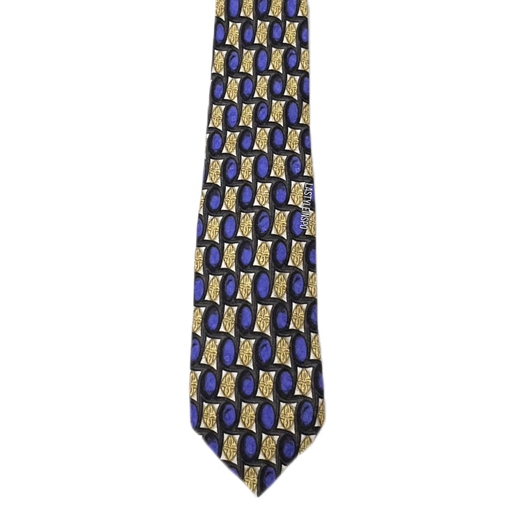 Robert Tallbot 100% Silk Tie Gold and Blue