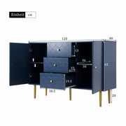 Royal Blue Ocean Home Large Particleboard Bedside Table with Drawers 32.28” x 47.24” x 15.75”