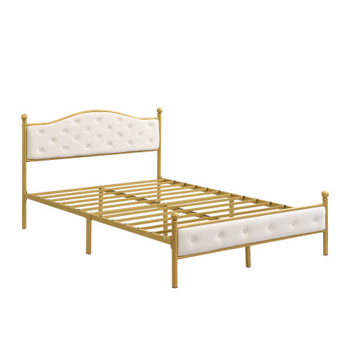Italian Dreams Luxury Bed with Exclusive in White Gold Metal Bed Frame Slatted