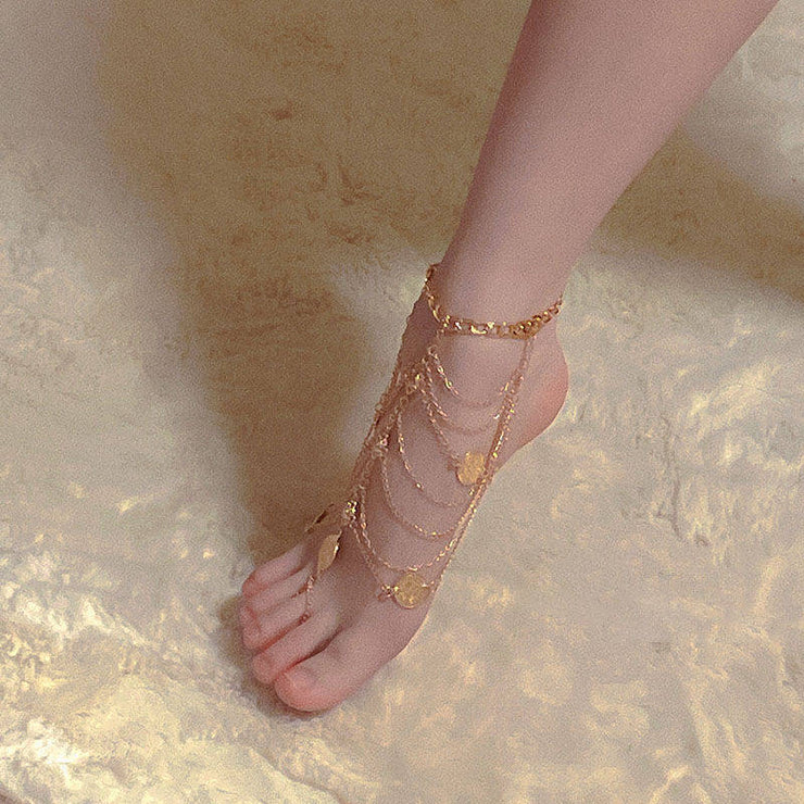 Opulent Gopi Goddess Festival Anklet Jewelry For Women Gold, Silver