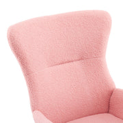 Deluxe Teddy Velvet Rocking Chair Modern-style leisure single sofa in Baby Pink